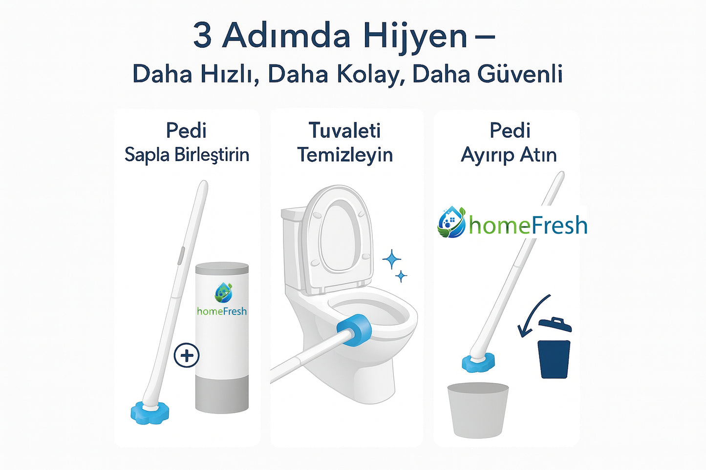 HomeFresh Hijyenik Tuvalet Fırçası (+10 Adet Hediye Başlıklı)