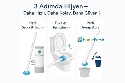 HomeFresh Hijyenik Tuvalet Fırçası (+10 Adet Hediye Başlıklı)